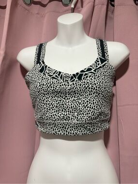 lululemon athletica Black & White Patterned Sports Bra Top